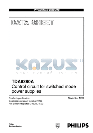 TDA8380A datasheet - Control circuit for switched mode power supplies