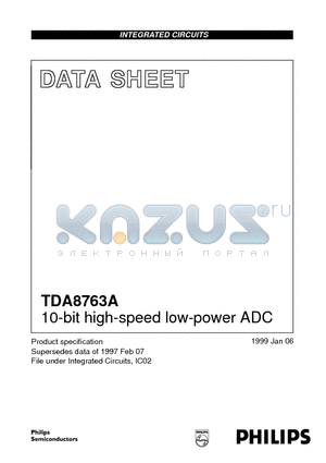 TDA8763AM/5 datasheet - 10-bit high-speed low-power ADC