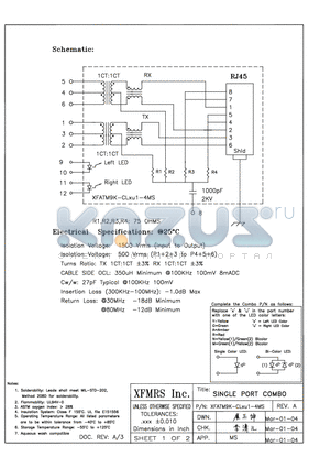 XFATM9K-CLXU1-4MS datasheet - SINGLE PORT COMBO