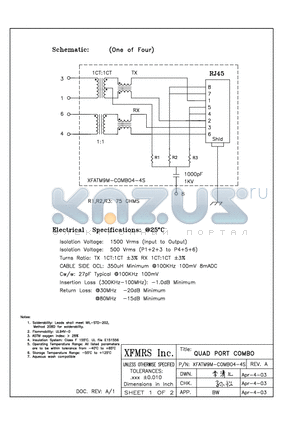 XFATM9M-C4-4S datasheet - QUAD PORT COMBO