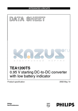 TEA1200TS datasheet - 0.95 V starting DC-to-DC converter with low battery indicator
