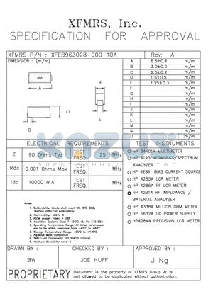 XFEB963028-900-10A datasheet - SPECIFICATION FOR APPROVAL