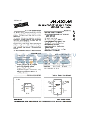 MAX619C/D datasheet - Regulated 5V Charge-Pump DC-DC Converter