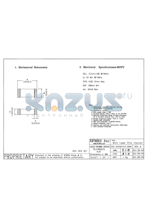 XFEI201212-3R3K datasheet - Multi Layer Chip Inductor