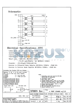 XFGIG8C--CGTZXU4-4MS datasheet - 4 PORT COMBO W / LED