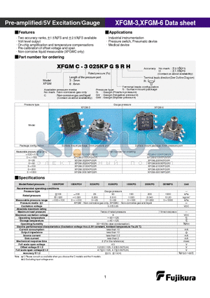 XFGM-6200KPGSR datasheet - Pre-amplified/5V Excitation/Gauge