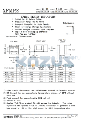 XFHCL-1R0 datasheet - INDUCTORS