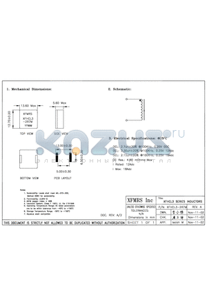 XFHCL3-2R7M datasheet - INDUCTORS