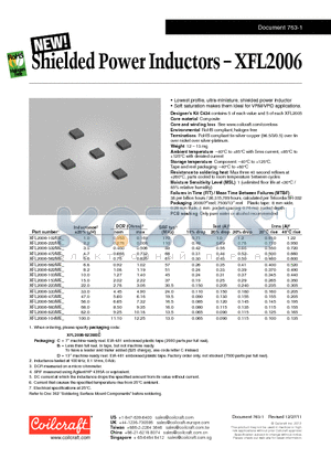 XFL2006-104ME datasheet - Shielded Power Inductors