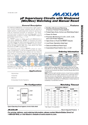 MAX6324_UT__-T datasheet - uP Supervisory Circuits with Windowed (Min/Max) Watchdog and Manual Reset