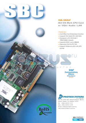 ISA-382LF datasheet - ISA VIA Mark CPU Card