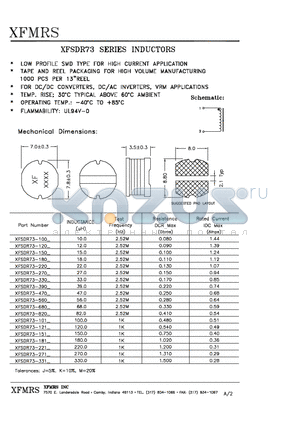 XFSDR73-120_ datasheet - INDUCTORS