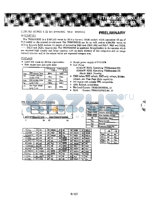 THM322020S-80 datasheet - 2,097,152 WORDS x 32 BIT DYNAMIC RAM MODULE