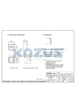 XFTPRH1204-221M datasheet - INDUCTORS