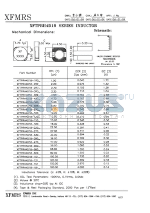 XFTPRH4D18-270_ datasheet - INDUCTOR