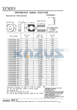 XFTPRH4D28-390_ datasheet - INDUCTOR