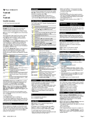 TI-30XIIB datasheet - Scientific Calculators