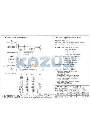 XFVOIP-02_10 datasheet - 10/100TX DUAL MAGNETICS MODULES