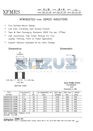 XFWI322722-R39M datasheet - INDUCTORS