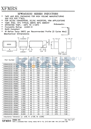 XFWI453232-1R5M datasheet - INDUCTORS