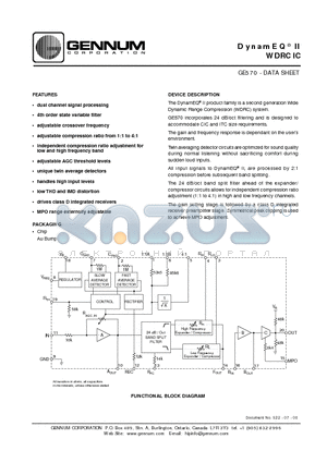 GE570 datasheet - Dual Channel signal processing