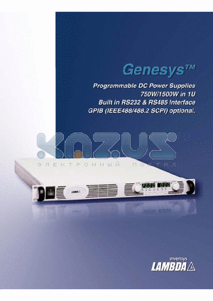 GEN100-7.5 datasheet - Programmable DC Power Supplies 750W/1500W