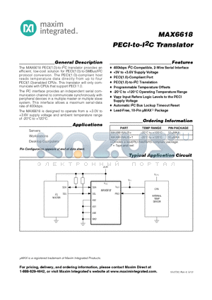 MAX6618_13 datasheet - PECI-to-I2C Translator