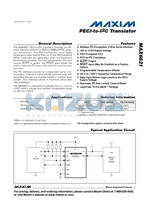 MAX6621_09 datasheet - PECI-to-I2C Translator