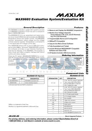 MAX6683EVKIT datasheet - Evaluation System/Evaluation Kit