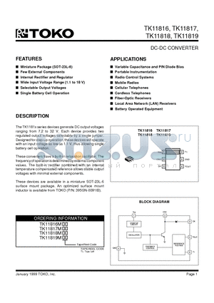 TK11818 datasheet - DC-DC CONVERTER