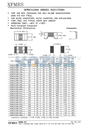 XFWICS1008-10N_ datasheet - INDUCTORS