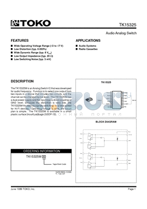 TK15325MTL/325 datasheet - Audio Analog Switch