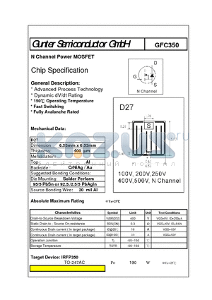 GFC350 datasheet - N Channel Power MOSFET