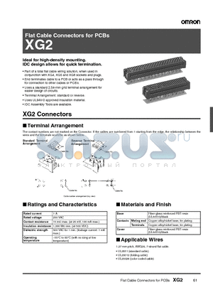 XG2A-2601 datasheet - Flat Cable Connectors for PCBs