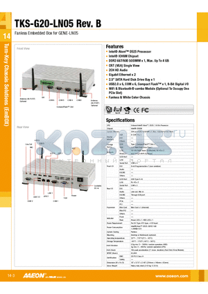TKS-G20-LN05 datasheet - Fanless Embedded Box for GENE-LN05
