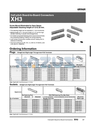 XH3A-2041-2A datasheet - Half-pitch Board-to-Board Connectors