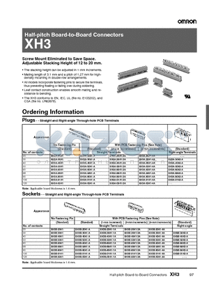 XH3B-5041-1A datasheet - Half-pitch Board-to-Board Connectors