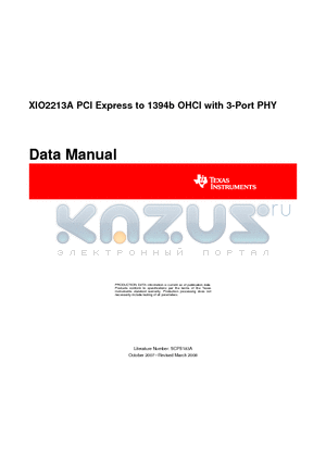 XIO2213A datasheet - PCI Express to 1394b OHCI with 3-Port PHY