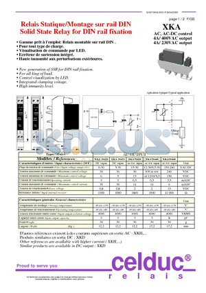 XKA70440 datasheet - Solid State Relay for DIN rail fixation