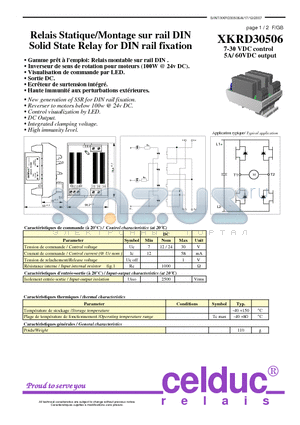 XKRD30506 datasheet - Solid State Relay for DIN rail fixation