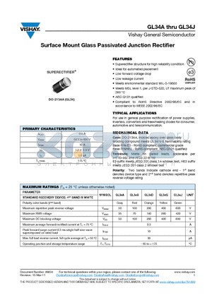 GL34G-E3-98 datasheet - Surface Mount Glass Passivated Junction Rectifier