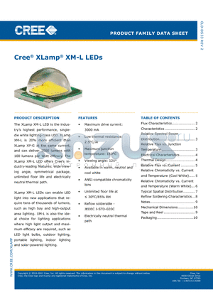 XM-L datasheet - Cree^ XLamp^ XM-L LEDs