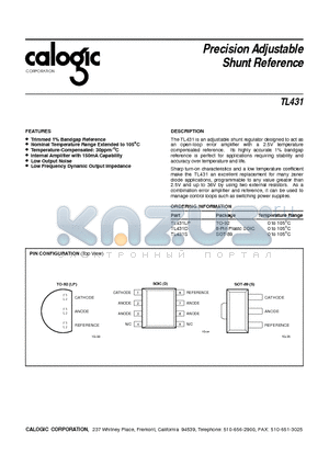 TL431D datasheet - Precision Adjustable Precision Adjustable