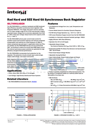 ISL70001SEHX datasheet - Rad Hard and SEE Hard 6A Synchronous Buck Regulator