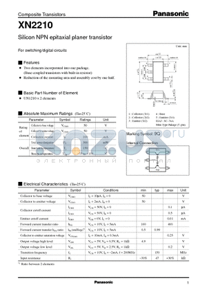 XN2210 datasheet - Silicon NPN epitaxial planer transistor