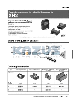 XN2A-1470 datasheet - Easy-wire connectors for Industrial Components