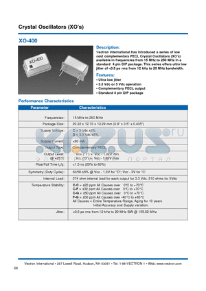 XO-400-CFC-C-139.2640MHZ datasheet - Crystal Oscillators  ( XOs )