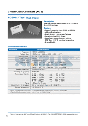 XO-500-CFC-505E-155.52 datasheet - Crystal Clock Oscillators