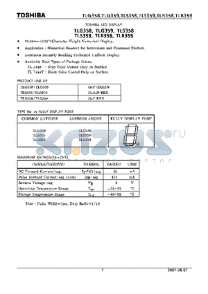 TLG359 datasheet - TOSHIBA LED DISPLAY