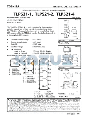 TLP521-2 datasheet - programmable controllers ac/dc-input module solid state relay
